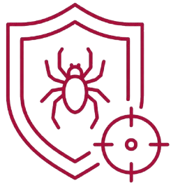 Icône de protection avec araignée, traitement des zones à risque contre les araignées